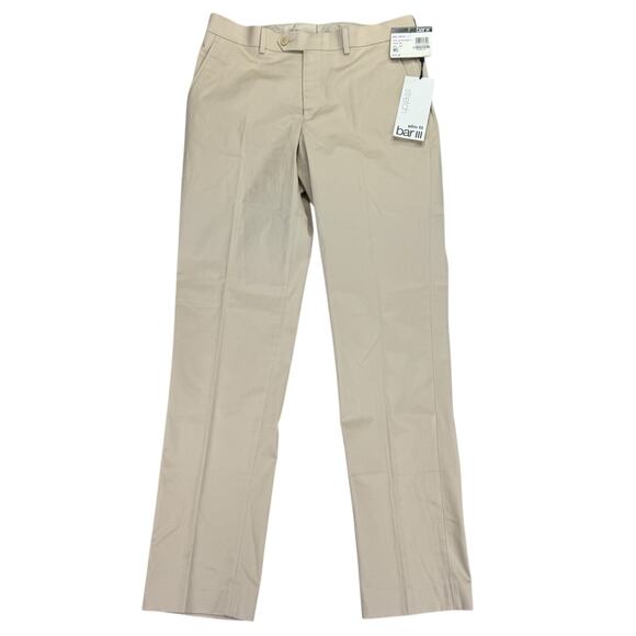 Bar III Mens Slim Fit Cotton Stretch Solid Suit Pants Tan 32x32 - Picture 1 of 7